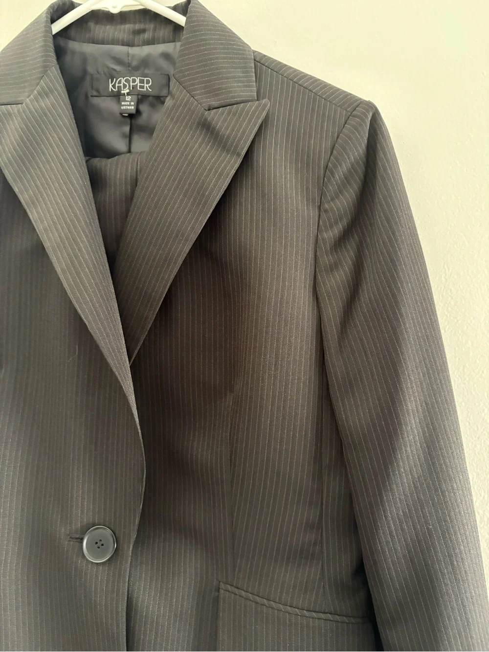 Kasper Black Pinstripe Women's Suit Jacket & Pants